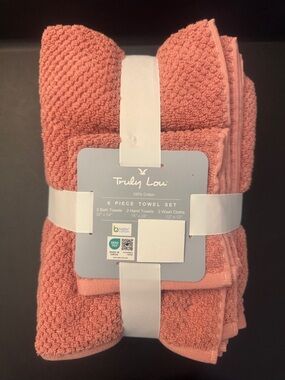 6pc TRULY LOU 100% Cotton Bath Towel Set - CSROSE23 -Bundle